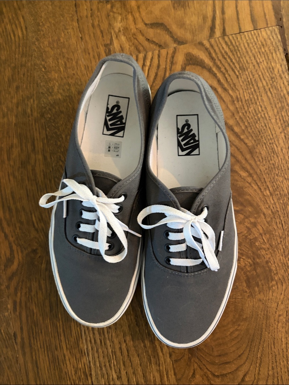 Vans Blue/Gray Canvas Low-Top Sneakers with White Laces